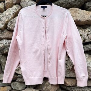 Lands’ End Baby Pink Button Front Cardigan XL 18–20